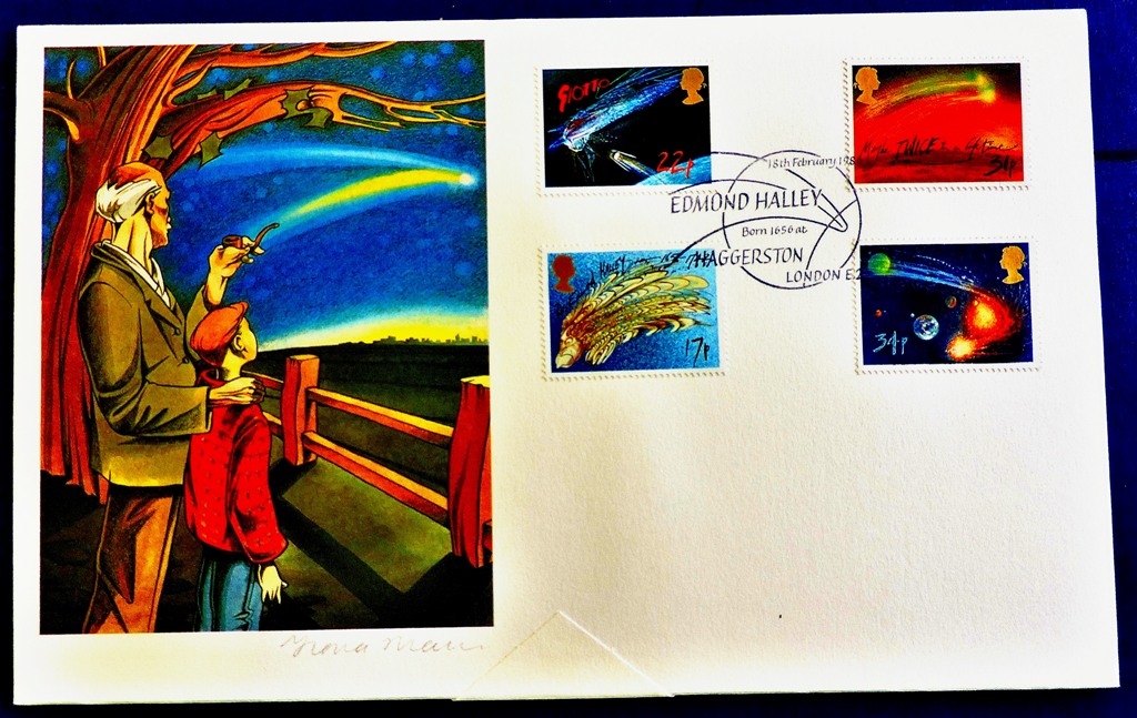 GB 1986 18th Feb Halley's Comet fine art official first day cover U/A/Cat £45