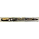 Swan Minor no.2, Mabie Todd fountain pen mottled gold/green/black. 14K nib. Good condition for