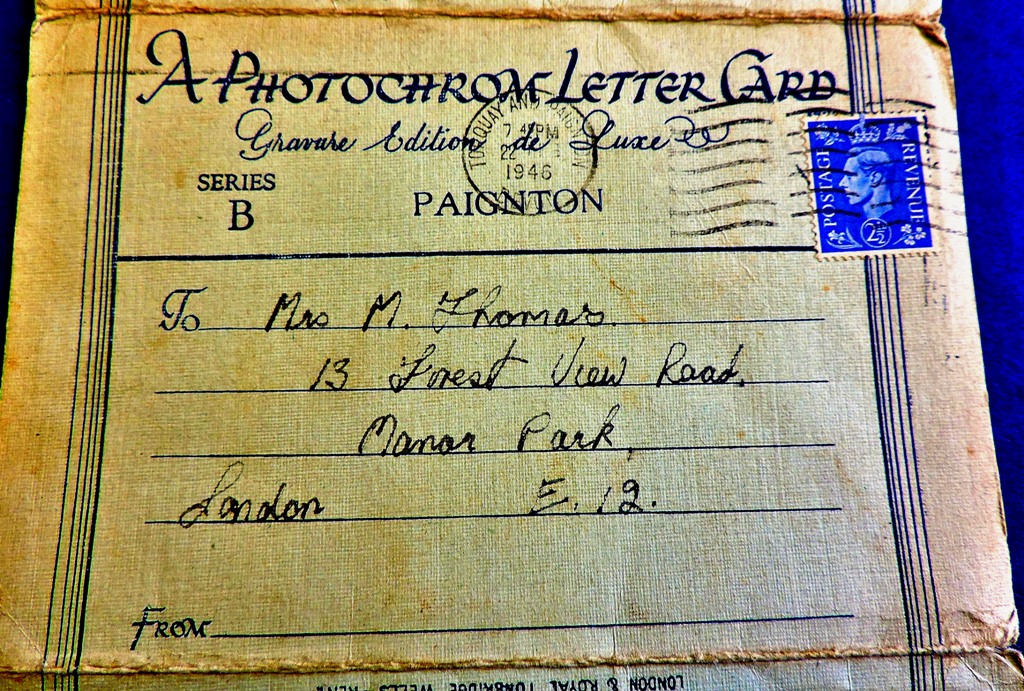 Devon - Paignton  1946 Photochrome Letter Card, used 1946. - Image 3 of 3