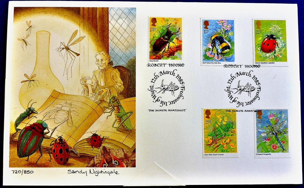 GB 1985 12th Mar Insects fine arts official signed first day cover U/A Cat £40