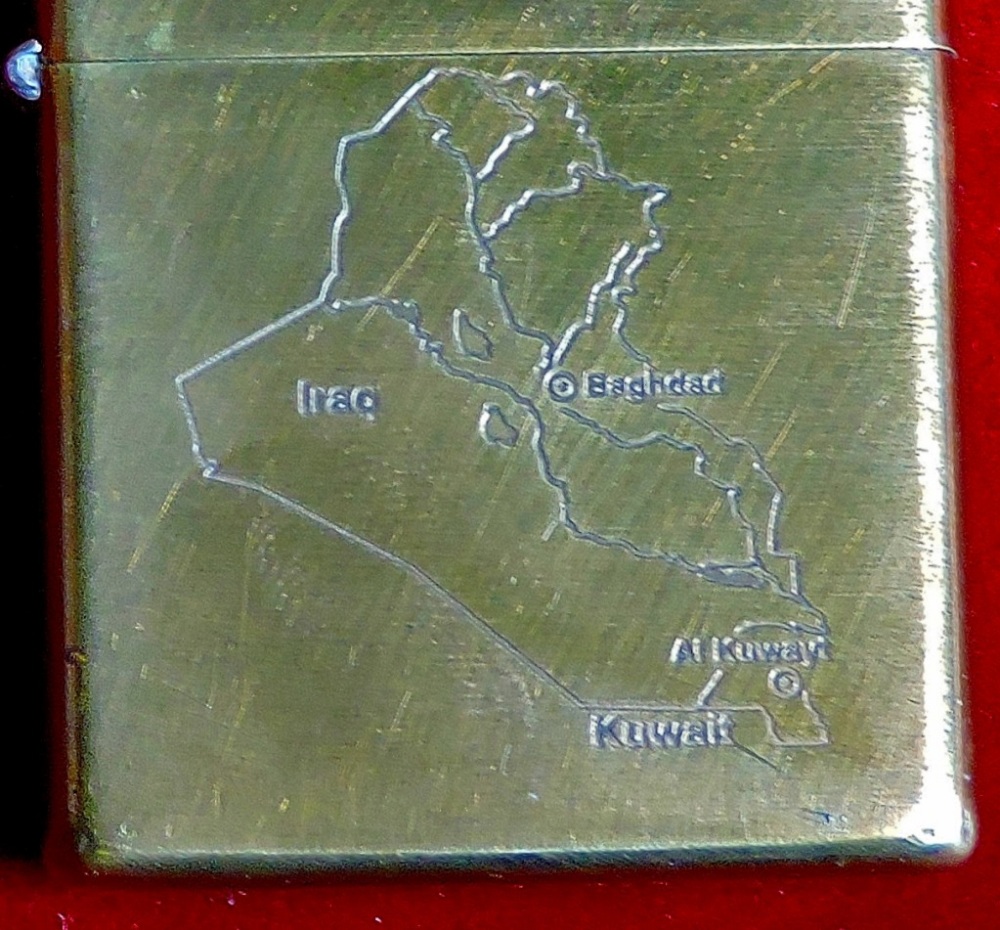 A box of assorted Gulf war memorabilia including: Two caps, Gauntlet Magazines, Op-Telic Zippo, - Image 4 of 4