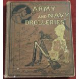 Army and Navy Drolleries by Captain Seccombe printed in colours by Kronheim. Publisher's decorated