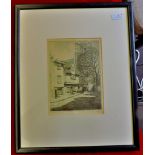 Westgate street, Norwich', by Elsie. V. Cole - framed etching , signed in pen.