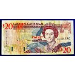 East Caribbean States - 1985/8  Twenty Dollars Prefix 'G'.  Grade VF.