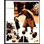 1929 - Press photo of the Prince of Wales representing the King, placing His Majesty's Wreath on the