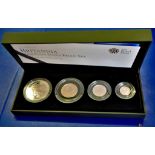 Great Britain - 2010 Britannia Silver Proof Four Coin Set (4)  Royal Mint case and Certificate.