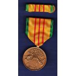 USA Vietnam Service Medal, with uniform medal ribbon bar. GVF
