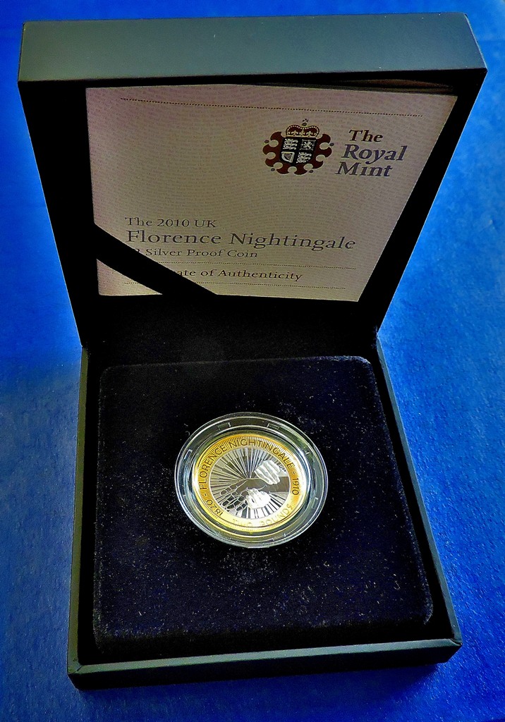 Great Britain - 2010 £2 Coin Silver Proof Piedfort  Florence Nightingale Ref S4587.  Royal Mint