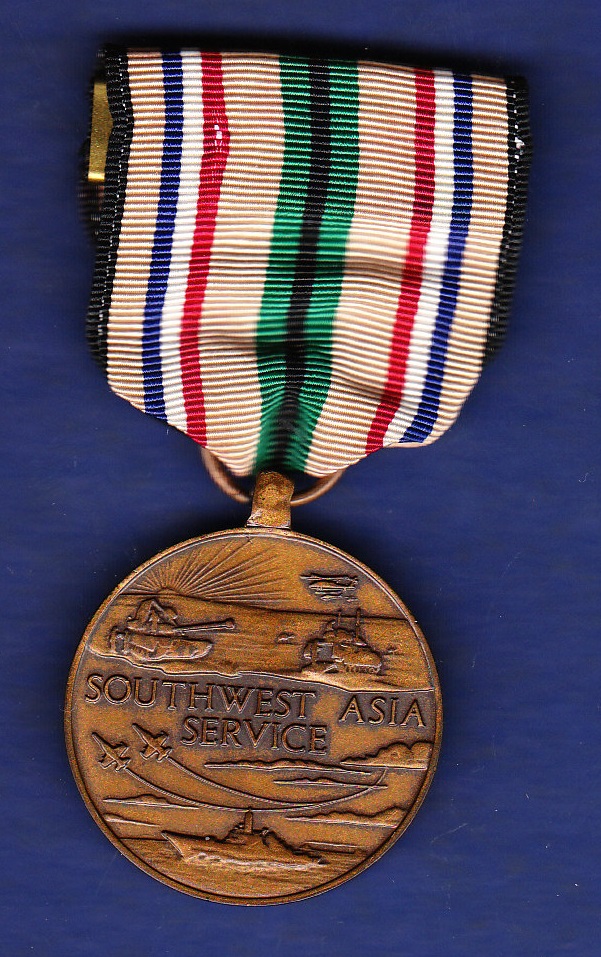 USA South West Asia Military Service Medal, as awarded in the First Gulf War in 1991 to American