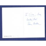 Tom Baker Signed greetings card 'To Lisa - love Doctor Who?'