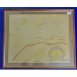 Fine and Perfectly Framed Map Of Yarmouth presented to His Grace The Duke Of Norfolk, By Capt