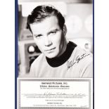 William Shatner Ink signed 6" x 8" black and white photo with certificate.