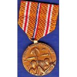 USA WWII 1941 - 1945 Asiatic Pacific Campaign medal. Scarce gilt WWII Version. GVF