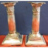 Silver Plated Candlesticks (Pair)  16cm height.