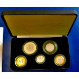 Great Britain - 2007 United Kingdom Silver Proof Piedfort Set (5)  Ref PS524, Royal Mint case and