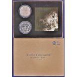 Great Britain - 2013 Crowns BU (2) Royal Mint Set Folder  60th Anniversary Coronation.
