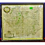 Antique Map - Leicestershire by R. Morden. 45 x 40cm's