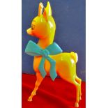 Babycham Bambi  Plastic (yellow) Bambi figure c1965, 7½" high (good condition).