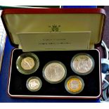 Great Britain - 2004 United Kingdom Family Silver Proof Collection (5)  Ref PS513, Royal Mint case