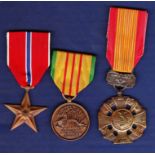 USA Vietnam Gallantry Cross Medal Trio with Vietnam Service medal and Bronze star. And excellent