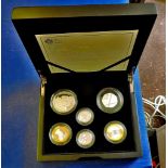 Great Britain - 2014 United Kingdom Silver Proof Piedfort Coin Set (5)  Royal Mint case and