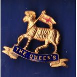 The Queen's (Royal West Surrey Regiment) Sweetheart badge, pre 1920's with brooch fastening.