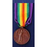 WWI Victory Medal named to 4098 DVR. G.W. KEY R.A. Some loss of original gilt.