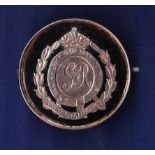 WWI Royal Engineers Sweetheart badge, Tortoiseshell backing with silver insert and rim with 1915 (a)