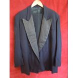 1930's Dinner Jacket & Trousers. Satin Trim, VGC, large size.