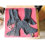 Ladies Boot/Trouser spats - Late 19th, early 20th century style in black made from felt with