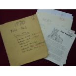 1970 - Norfolk Church Tours Research & Archive Notes -Weasenham Church (& rough plan), Wellingham