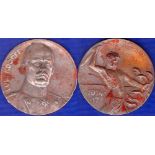 WWI Generalquartiermeister Ludendorff table Medallion, his effigy on the obverse and on the