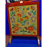 Vintage Tapestry  Fire screen - in good condition.
