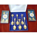 2002 - Spoons - The Queen's Golden Jubilee (10)  Set of six and two boxes of two, 22ct gold plated.