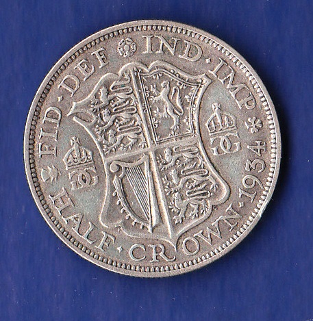 Great Britain Half Crown - 1934 King George V  Ref 4037, Grade AVF. - Image 2 of 2