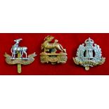 WWI Cap badges (3) Royal Warwickshire, Suffolk Regiment and Royal Berkshire Regt. Nice group.