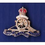 Post WWII Royal Artillery Sweetheart badge, Enamel with a stay bright finish and (KC), one of the