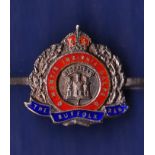 WWII Gloucestershire Regiment Cap badge, Officers variant in bronze, with a modern issue