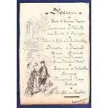 Menu - 1894 - Illustrated Menu  Handwritten by Edouard written in French.