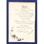 Menu - 1894 - Illustrated Menu  Handwritten by Edouard.