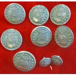 USA Air Force Dress Uniform Buttons, made by L & R Metal Prod Corp, Bronx N.Y. A complete set in