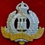 WWI The Suffolk Regiment Cap Badge, Bi Metal construction with the main body being white metal