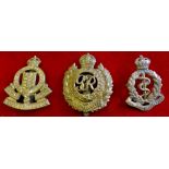 WWII Period British cap badges (3) Royal Engineers, Royal Army Service Corps and the Royal Army