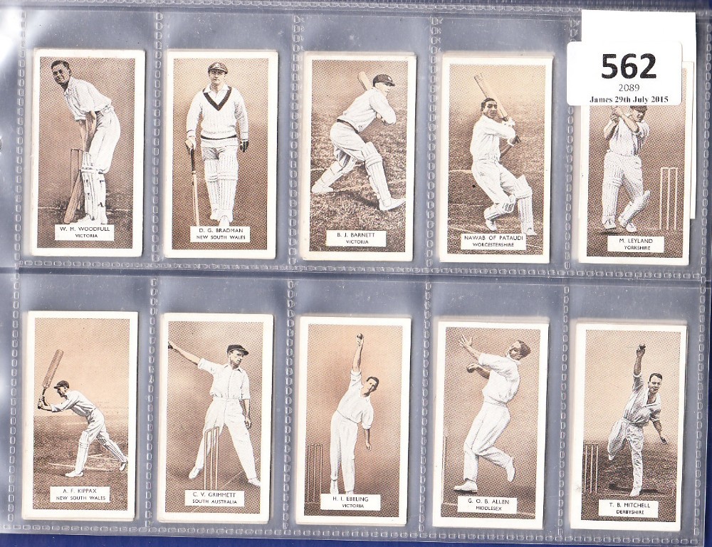 Carreras 1934 Cricketers A series Brown Back 50/50 vg/ex