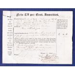 1867 3/- Annuities  Raphael Bankers recipients, very fine.