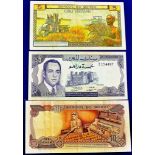 Morocco - 1969 & 1970 (3)  1969 5 Dirham Ref P538; 1970 5 Dirham Ref P56; 1970 10 Dirham Ref P57.