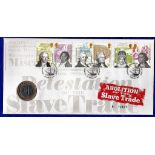 Great Britain - 2007 (22 Mar) Abolition of Slavery First Day Cover with £2 coin (Post Office and