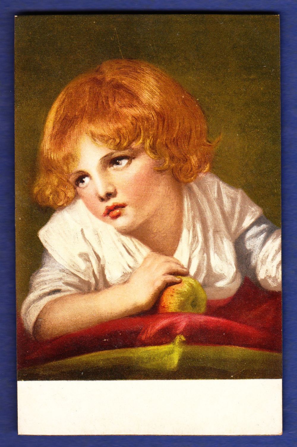 Child with apple  (Art).  Artist Greuze, Printer P.Co.