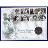 Great Britain - 2006 H.M. The queen's Eightieth Birthday Set on First Day Cover with 2006 £5