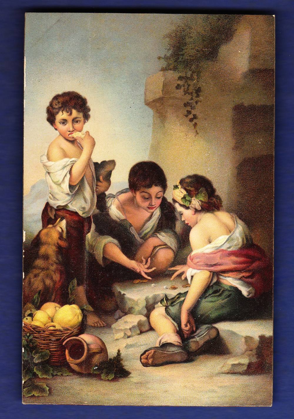 Three Boys playing dice  (Art).  Artist Murillo, Printer Misch.